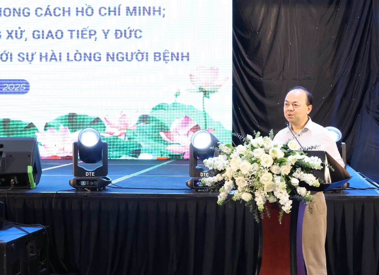 TS. Phạm Thanh Hà – Phó Bí thư Đảng uỷ, Phó Giám đốc bệnh viện phát biểu khai mạc lớp tập huấn (đợt 2)